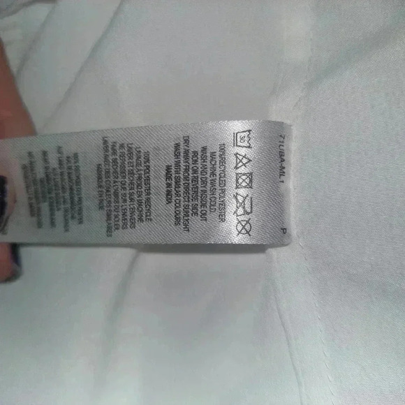 French Connection Cecilia Hallie Recycled Polyester Crinkle Ruffle Mini Dress L - Picture 13 of 13